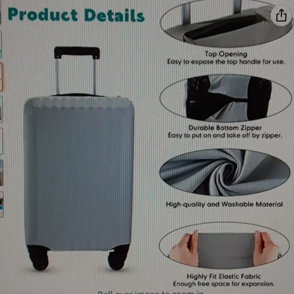 Stretch Fabric Suitcase Covers 2 pcs -1 large, 1 medium - Grey